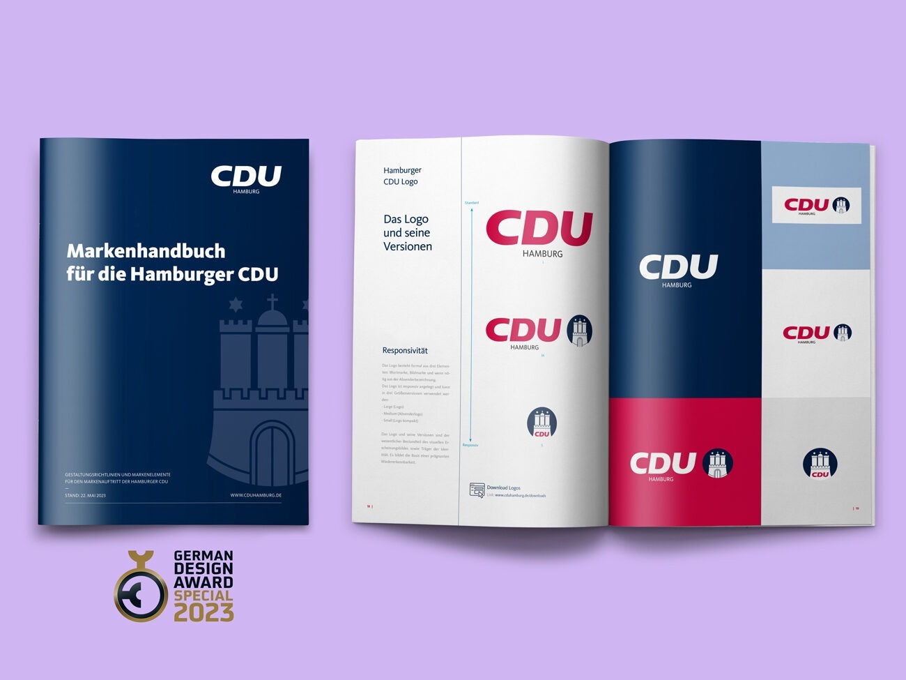 Politikwerft gewinnt German Design Award 2023 für das Markenhandbuch der CDU Hamburg