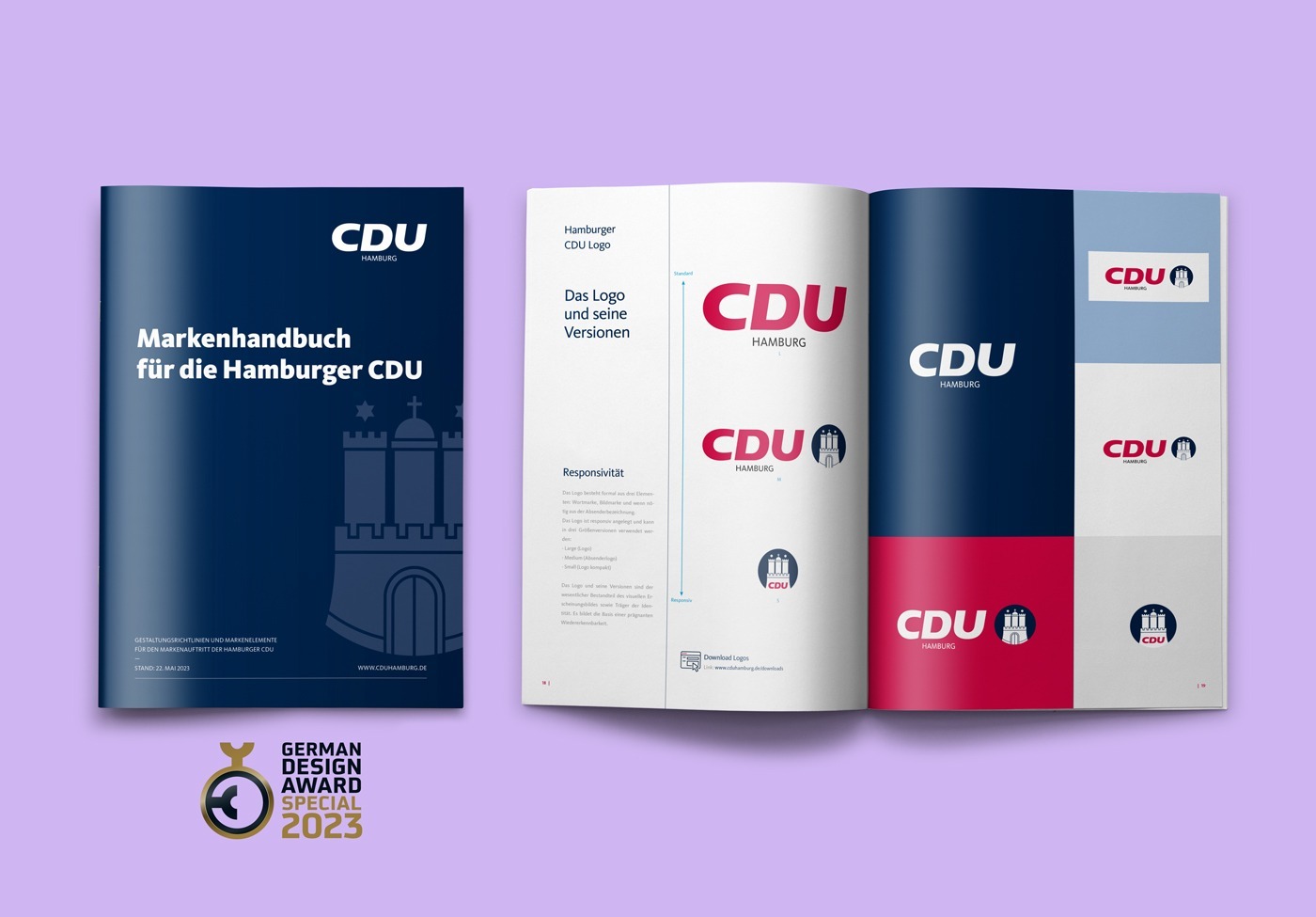 Politikwerft gewinnt German Design Award 2023 für das Markenhandbuch der CDU Hamburg