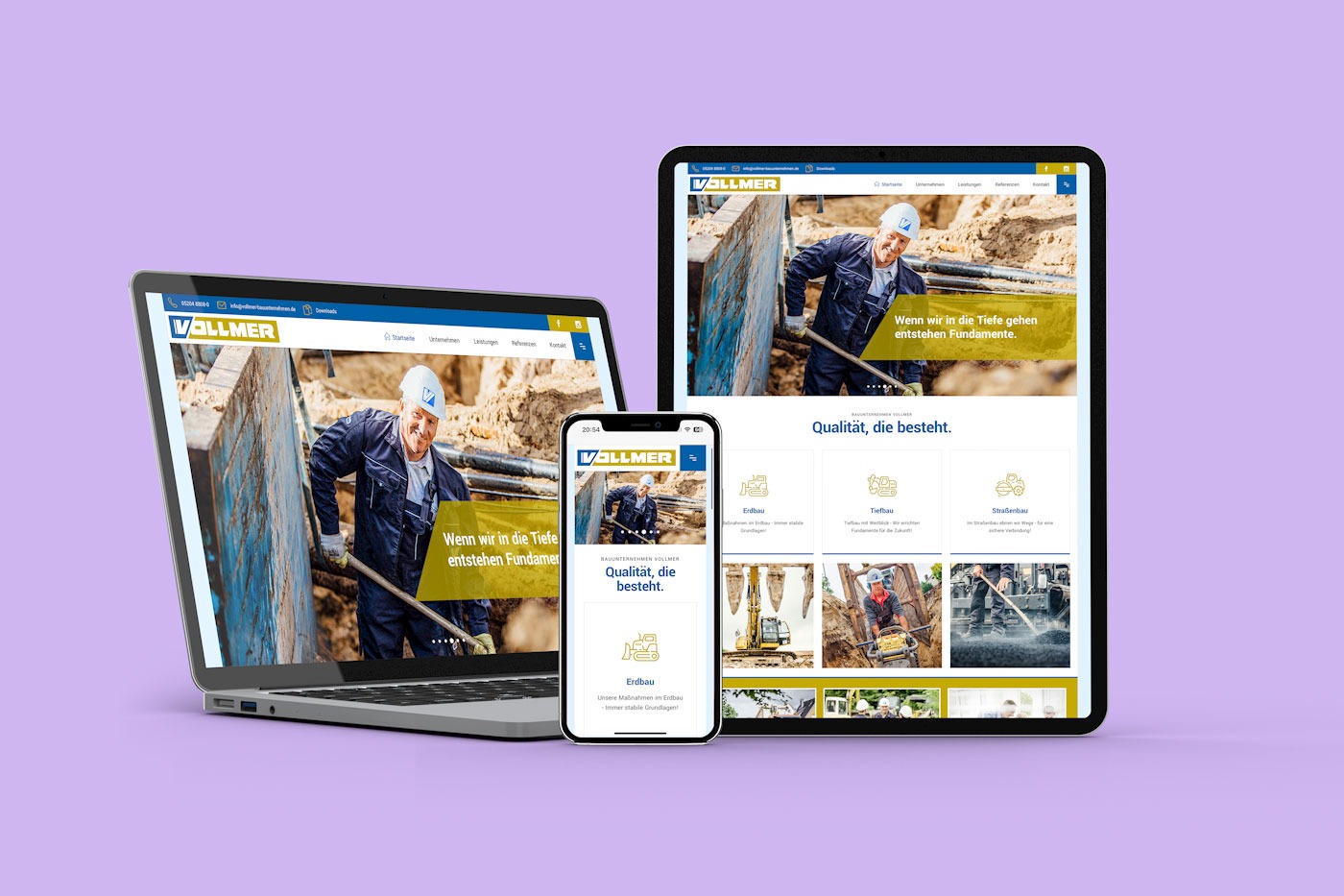 Relaunch Vollmer – Modernes Webdesign für ein traditionsreiches Bauunternehmen